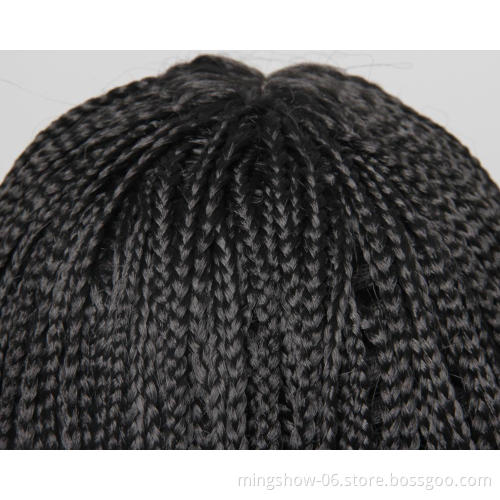 Synthetic lace front bob wigs braided lace wig heat resistance